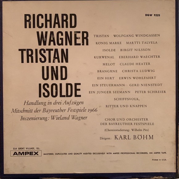 Wagner’s Tristan & Isolde Opera, Bayreuth Festival 1966, 4 track reel to reel - Picture 2 of 6